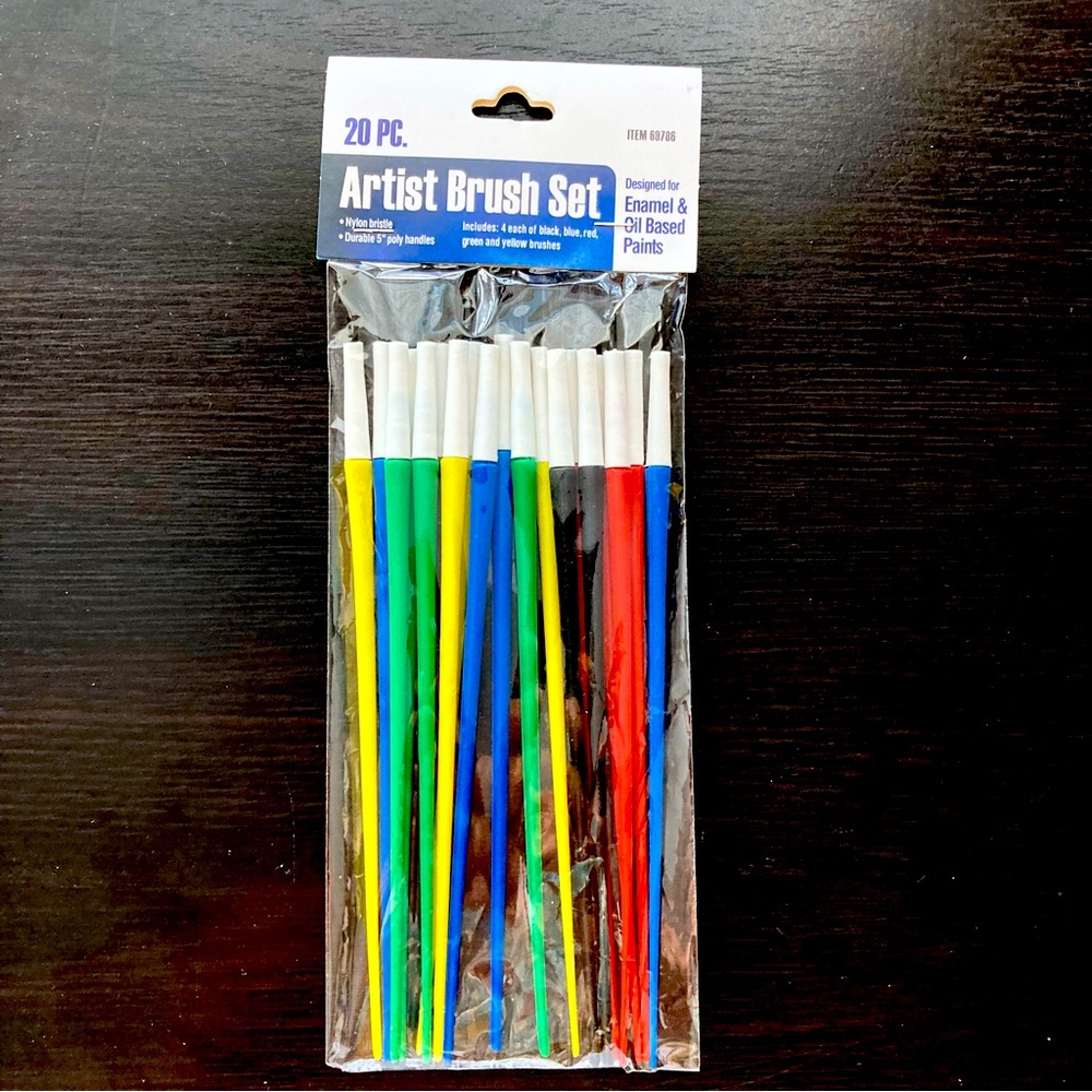 NEW 20 pc. Colorful Artist Brush Set